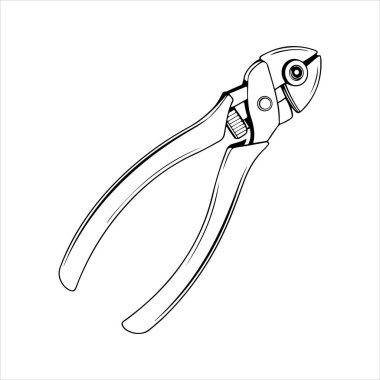 Manuel kablo kesici siluet vektör sanat çizimi