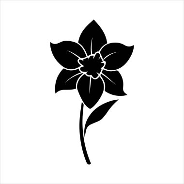 Nergis çiçeği silueti vektör çizimi