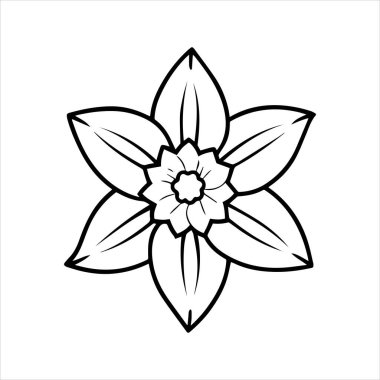 Nergis çiçeği silueti vektör çizimi