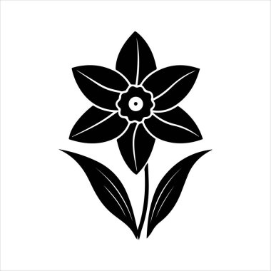 Nergis çiçeği silueti vektör çizimi