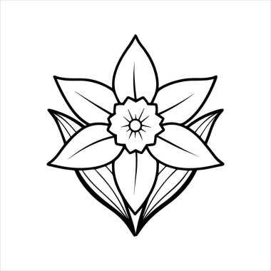 Nergis çiçeği silueti vektör çizimi