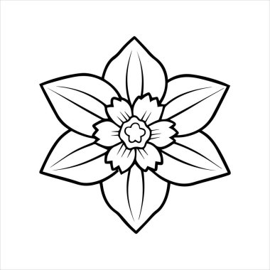 Nergis çiçeği silueti vektör çizimi
