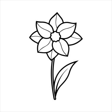 Nergis çiçeği silueti vektör çizimi