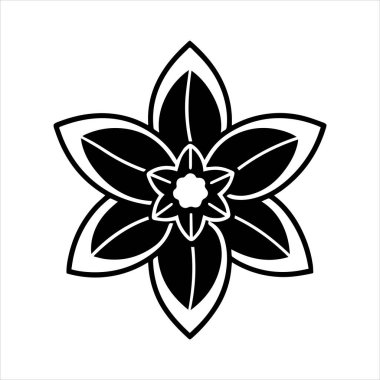 Nergis çiçeği silueti vektör çizimi