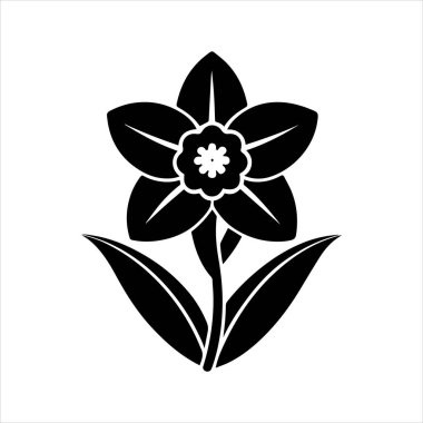 Nergis çiçeği silueti vektör çizimi