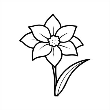 Nergis çiçeği silueti vektör çizimi