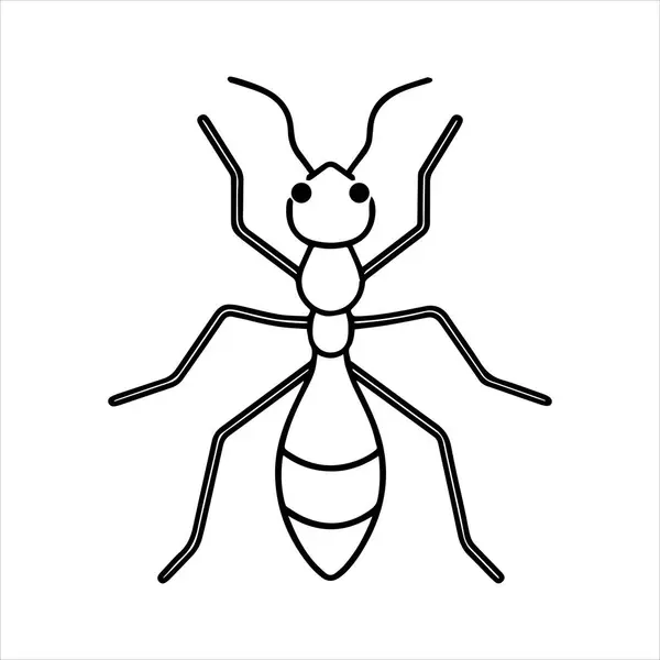 Beyaz arkaplanda karınca böcek silueti vektör çizimi