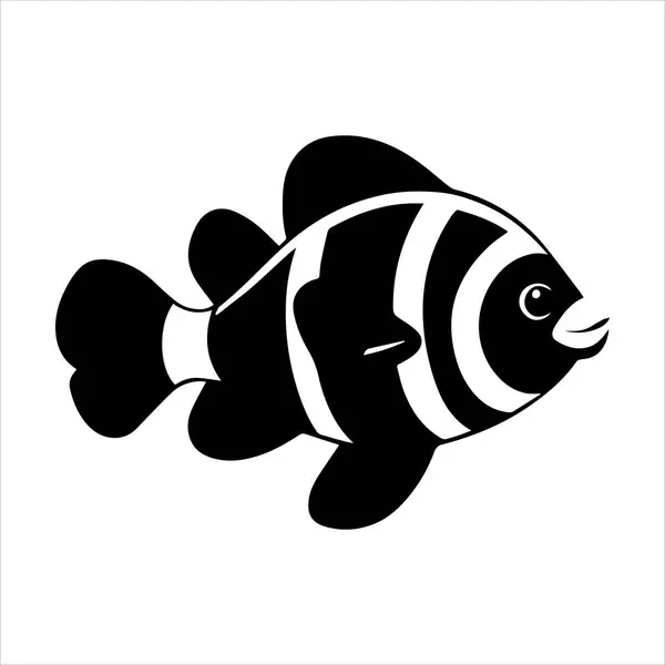 Palyaço balığı çizgisi sanat silueti vektör sanat çizimi