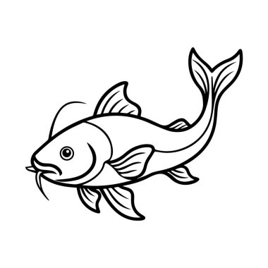 beyaz arkaplanda yayın balığı çizimi