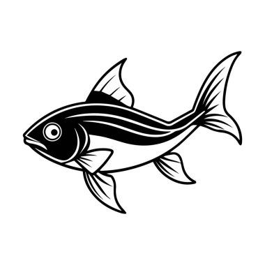 beyaz arkaplanda yayın balığı çizimi