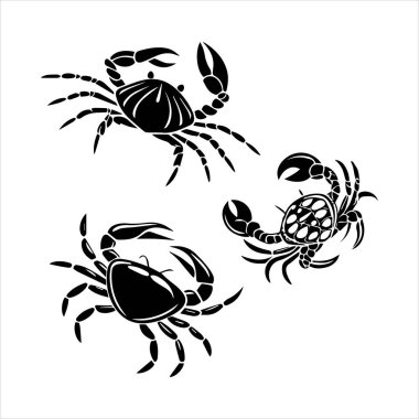 Yengeç çizgisi sanat silueti vektör sanat çizimi