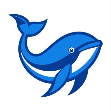 mavi balina çizgisi sanat silueti vektör sanat illüstrasyonu