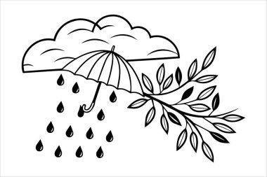 bulut gökyüzü simgesi siluet vektör çizimi