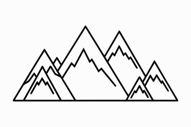 dağ simgesi silueti vektör çizimi