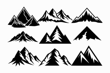 dağ simgesi silueti vektör çizimi