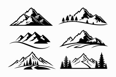 dağ simgesi silueti vektör çizimi