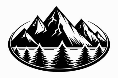 dağ simgesi silueti vektör çizimi