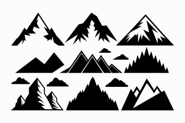 dağ simgesi silueti vektör çizimi