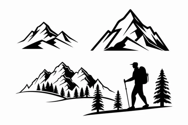 dağ simgesi silueti vektör çizimi