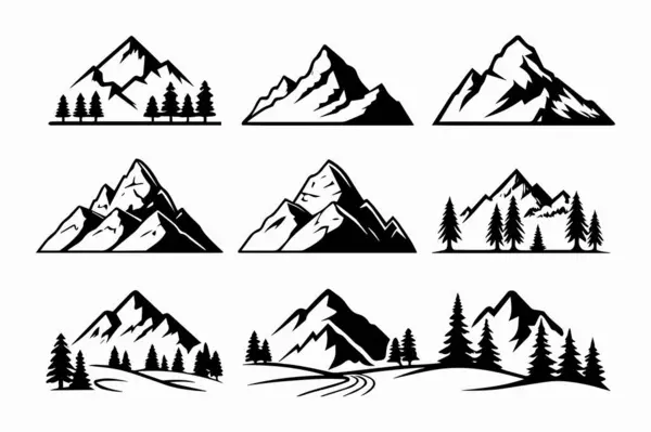 dağ simgesi silueti vektör çizimi