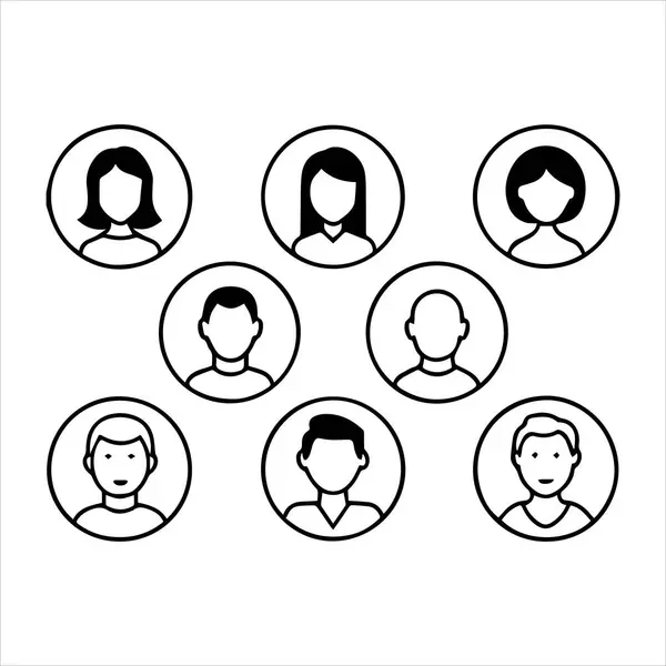 pepole simgesi siluet vektör illüstrasyonunu ayarla