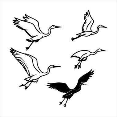 Küçük balıkçıl simgesi vektör çizimi