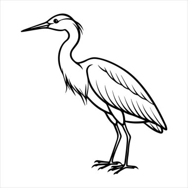 Küçük balıkçıl simgesi vektör çizimi