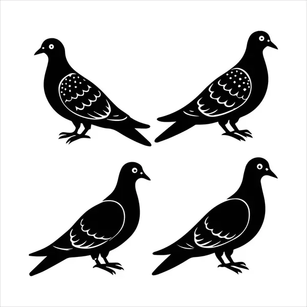 Yas tutan güvercin simgesi siluet vektör illüstrasyonu