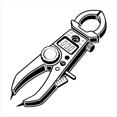 Klemp Metre simgesi siluet vektör illüstrasyonu