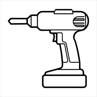 kablosuz matkap simgesi vektör çizimi