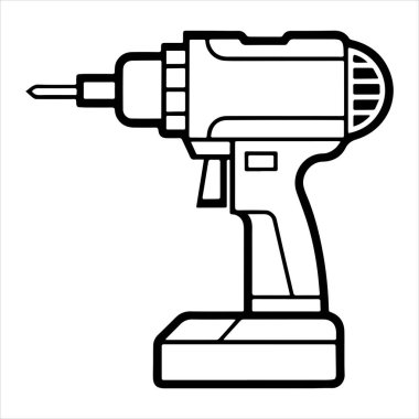 kablosuz matkap simgesi vektör çizimi