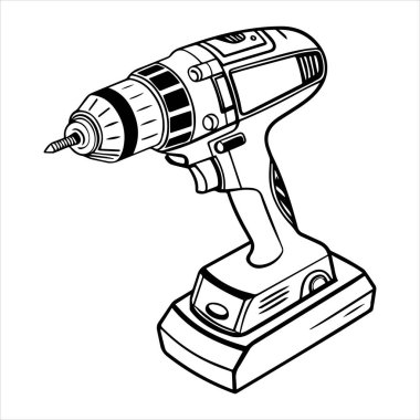 kablosuz matkap simgesi vektör çizimi