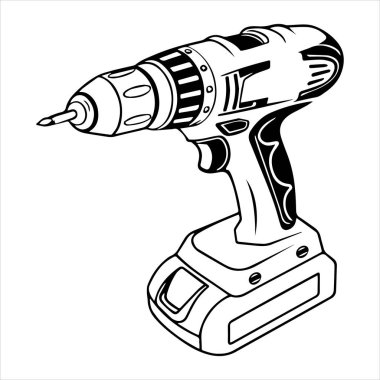 kablosuz matkap simgesi vektör çizimi