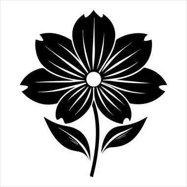 çikolata kozmos çiçek silueti vektör çizimi