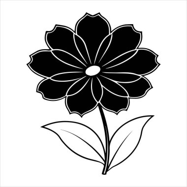 çikolata kozmos çiçek silueti vektör çizimi