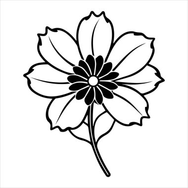çikolata kozmos çiçek silueti vektör çizimi