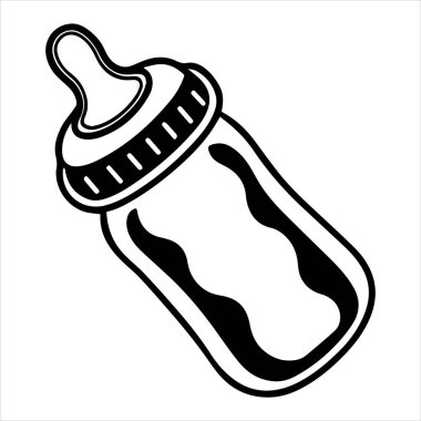 bebek şişe silueti vektör çizimi