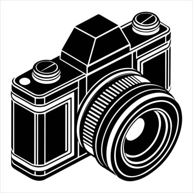 kamera dslr simgesi siluet vektör çizimi