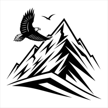 dağ zirvesi logo siluet vektör çizimi