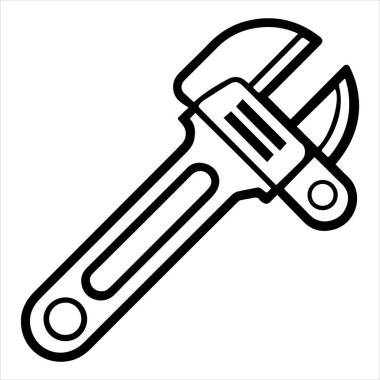 ayarlanabilir anahtar aracı siluet vektör çizimi