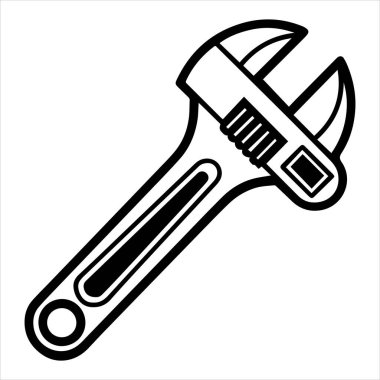 ayarlanabilir anahtar aracı siluet vektör çizimi