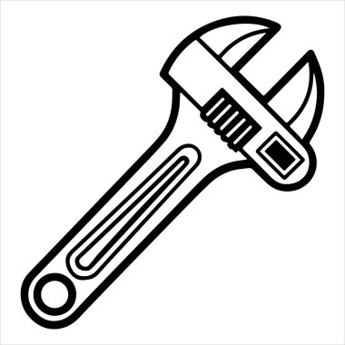 ayarlanabilir anahtar aracı siluet vektör çizimi