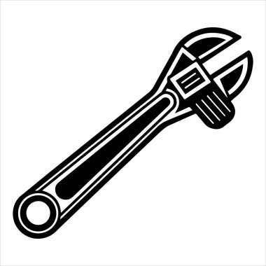 ayarlanabilir anahtar aracı siluet vektör çizimi