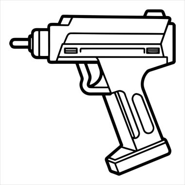 otomatik çivi tabancası siluet vektör çizimi