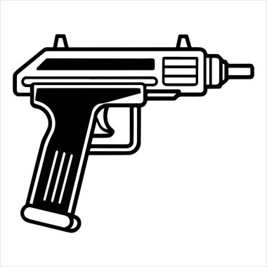otomatik çivi tabancası siluet vektör çizimi
