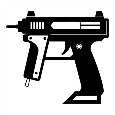 otomatik çivi tabancası siluet vektör çizimi