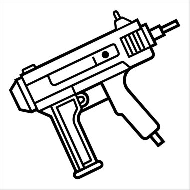 otomatik çivi tabancası siluet vektör çizimi