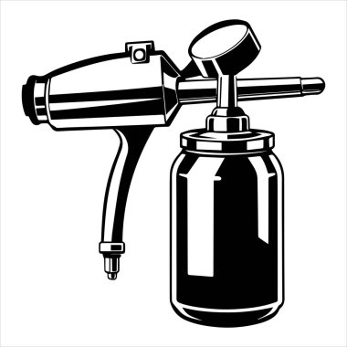 siluet vektör illüstrasyonunu boyamak için hava fırçası aracı
