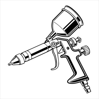 siluet vektör illüstrasyonunu boyamak için hava fırçası aracı