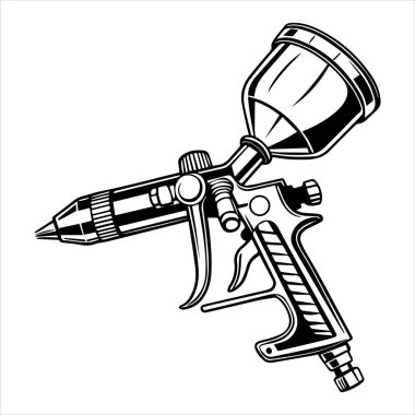siluet vektör illüstrasyonunu boyamak için hava fırçası aracı